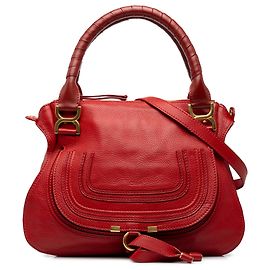 Borsa Satchel Marcie Chloé in pelle rossa taglia Medium