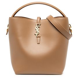 Autre Marque Saint Laurent Brown Medium Shiny Calfskin Le 37 Bucket Bag