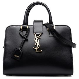 Autre Marque Bolsa Cabas Satchel Monogram em couro Baby preto Saint Laurent