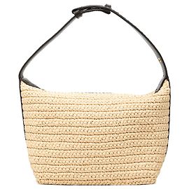 Borsa Wallace Bottega Veneta in rafia con rifiniture in Nappa Intrecciato beige, Mini