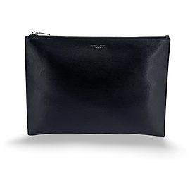 Autre Marque Saint Laurent Letters Zip Clutch Leather Large