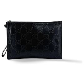 Gucci Wristlet GG Embossed Perforated Leather