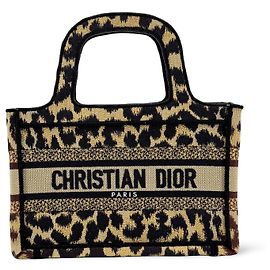 Christian Dior Book Mizza Mini aus bestickter Leinwand