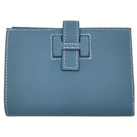 Hermès Hermes Bi-fold Wallet in Blue Jean Epsom Leather