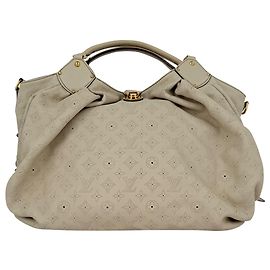 Borsa Hobo Louis Vuitton Monogram Mahina XL in pelle crema