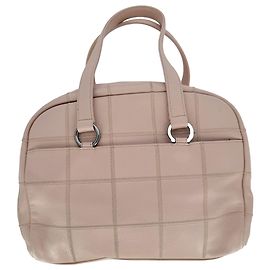 Borsa Chanel LAX Square Bowler in pelle rosa pastel