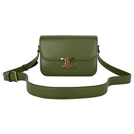 Céline Borsa Celine Triomphe in pelle verde oliva