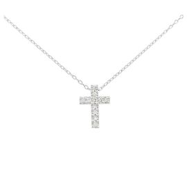 Autre Marque Collana Croce in Diamanti Au750