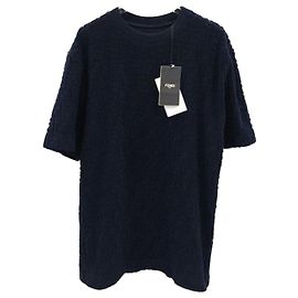 Fendi T-shirt de manga curta em terry azul marinho