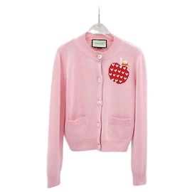 Gucci Rosa Cardigan mit Herz-Logo XS