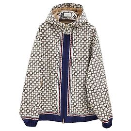 Gucci Geometrische Nylonjacke mit Kapuze