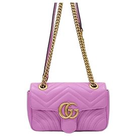 Gucci Pink Marmont Matelassé Mini Chain Shoulder Bag