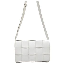 Bottega Veneta Intrecciato Cassette Crossbody Bag White