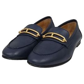 Hermès Mocassini Colette in pelle di capra Blue Marine
