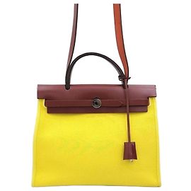 Hermès Nuovo House Herbag Yellow Canvas Stamp