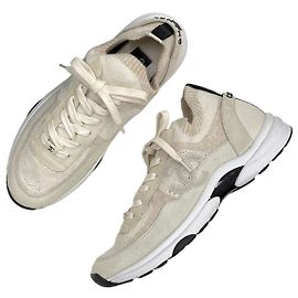 Sneakers in maglia Chanel marroni