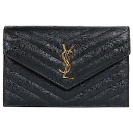 Autre Marque Cassandra Matelassé Chain Wallet Black