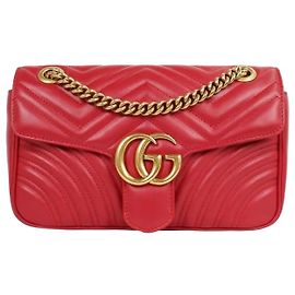 Gucci Marmont Small Shoulder Bag Hibiscus Red