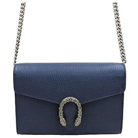 Gucci Mini Borsa a Catena Dionysus in Pelle Navy