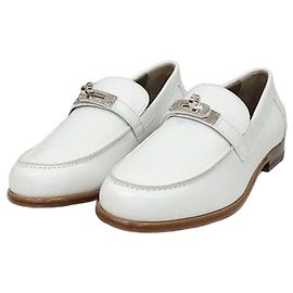 Hermès Mocassino Destin Blanc Silver