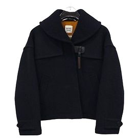 Medio abrigo de lana azul marino Hermès