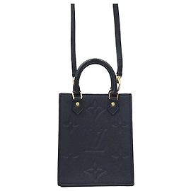 Louis Vuitton Monogram Empreinte Petit Sac Plat Tote Cross Black