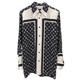 Louis Vuitton Blusa camicia in seta monogram