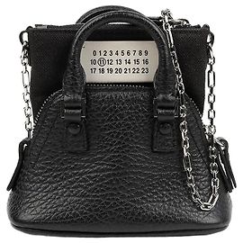 Maison Martin Margiela Borsa a tracolla Classic Baby in pelle grana Noir