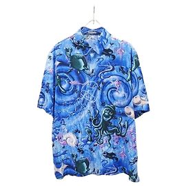 Dior Camicia in seta a maniche corte Kenny Scharf Oblique Sea Life