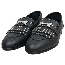 Hermès Studded Royal Loafer Black Silver
