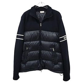 Moncler Cardigan in lana imbottito con collo alto e zip da uomo XL