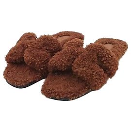 Hermès Pantofole Oran in shearling Marrone