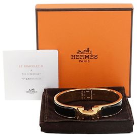 Hermès Brazalete PM Yellow Gold Black