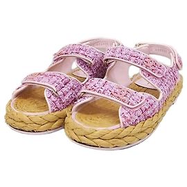 Chanel Sandali in Tweed con Velcro Rosa