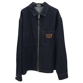 Dior Baumwoll-Denim-Bomberjacke mit gesticktem Logo und Reißverschluss