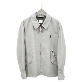 Giacca Bomber Burberry in pelle grigia
