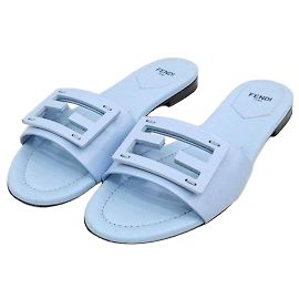 Fendi Blaue Baguette Sandalen Slippers