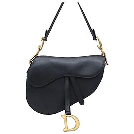 Dior Borsa Saddle Strap in pelle nera