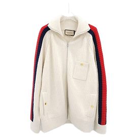 Gucci Woll-Kaschmir-Strick-Bomber mit Reißverschluss