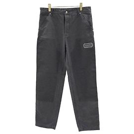 Dior Pantaloni Carpenter Couture Ricamati in Grigio a Contrasto