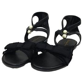 Dior Sandali bassi in grosgrain adorabili con fiocchi e frange