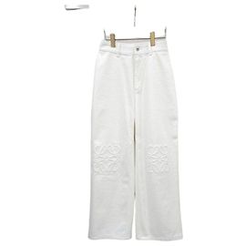 Loewe Embroidered White Denim Pants