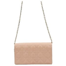 Dior Borsa a tracolla Lady Chain Pouch in cannage vernice