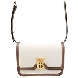 Borsa a tracolla Burberry in tela marrone