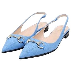 Gucci Scarpe basse slingback con morsetto blu