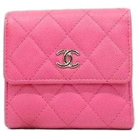 Chanel Classic Small Flap Snap Wallet Caviar Pink