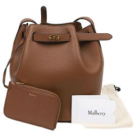 Mulberry Borsa a tracolla a secchiello Abbey in pelle grana classica Marrone