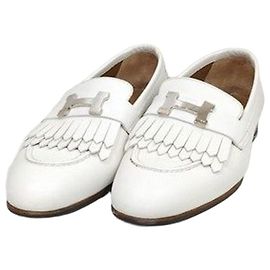 Hermès Mocassini Royal Calfskin Blanc Silver