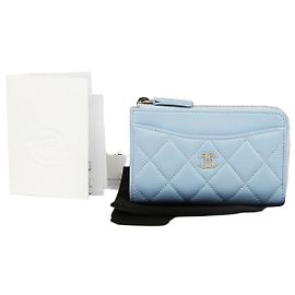 Chanel CC Logo Kartenetui braun aus Kalbsleder