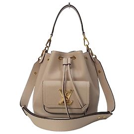 Louis Vuitton Lockme Bucket Bag Beige Leather